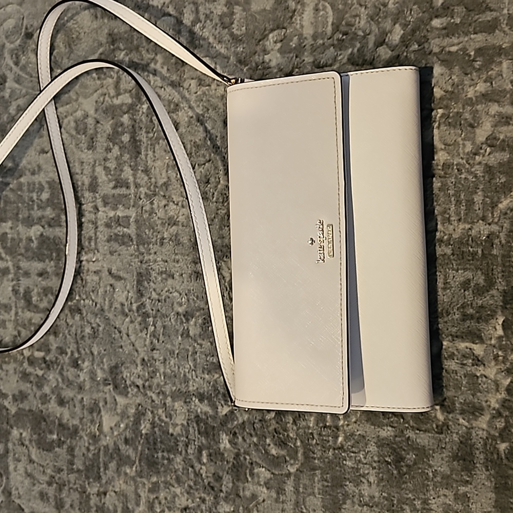 kate spade white leather crossbody wallet